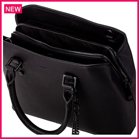 Medium Synthetic Tote Bag with Top Zipper and Shoulder Strap